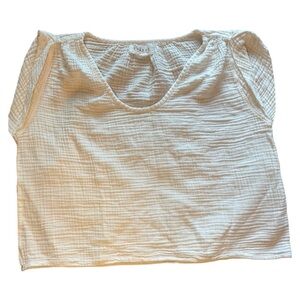 White Textured Cotton Top